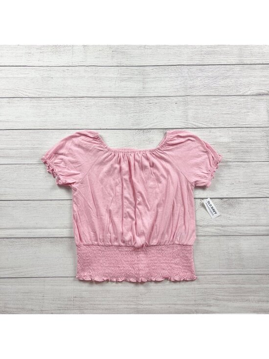 Old Navy Other - Old Navy Pink Smocked Hem Short Sleeve Top Girls Casual Shirt NWT XL 14-16
